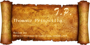 Thomasz Priszcilla névjegykártya